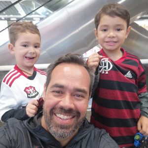 Washington com os filhos